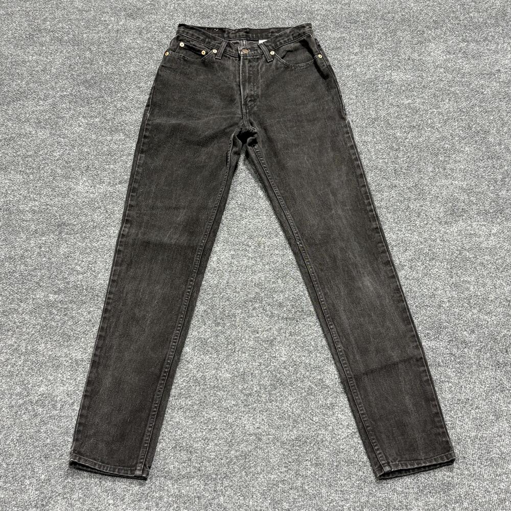 Vintage Jordache Jeans Womens 5/6 Long Black High Rise Tapered Denim Y2K Retro